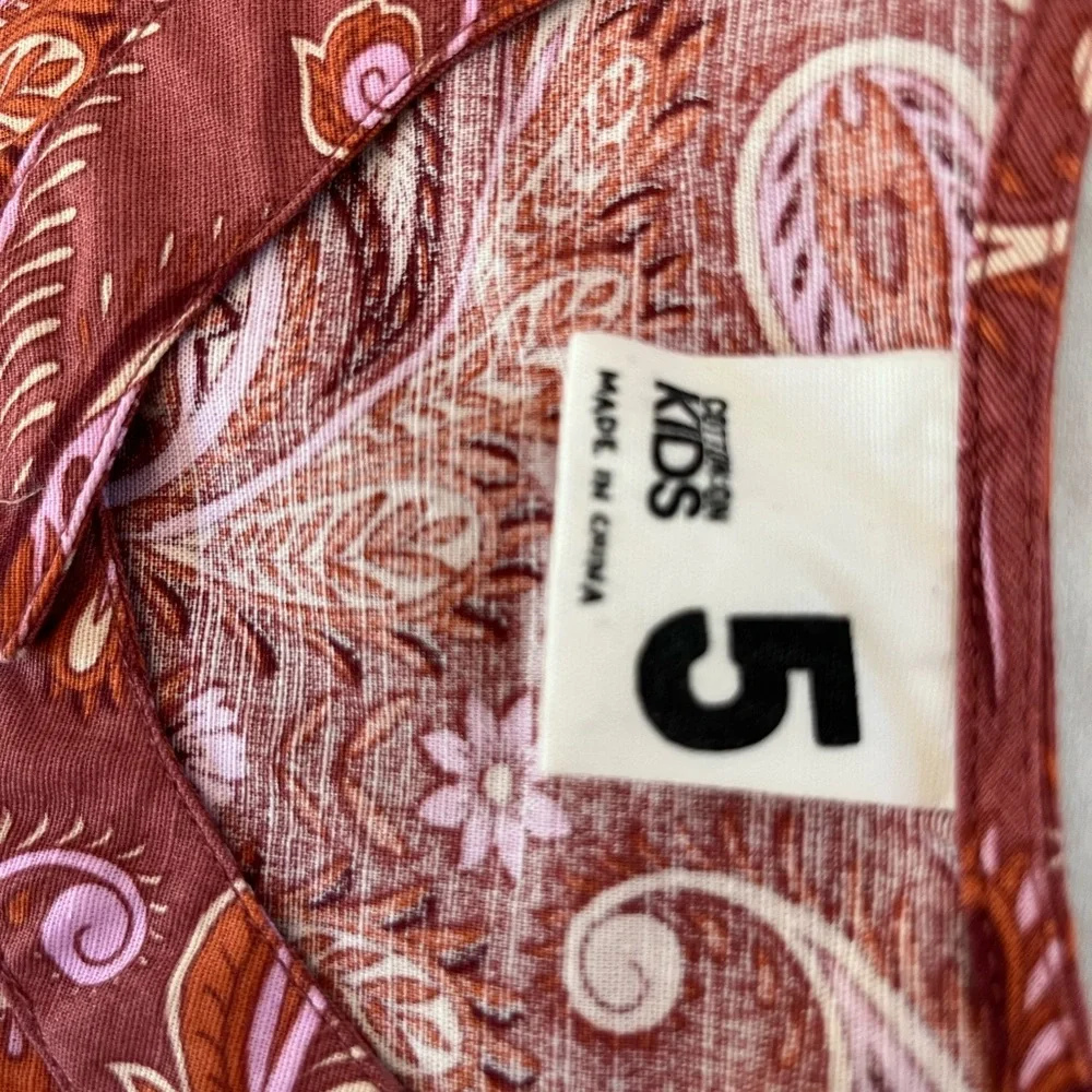 Cotton On Kids floral dress size 5 in Orange and Burgundy pattern. - Picture 3 of 4